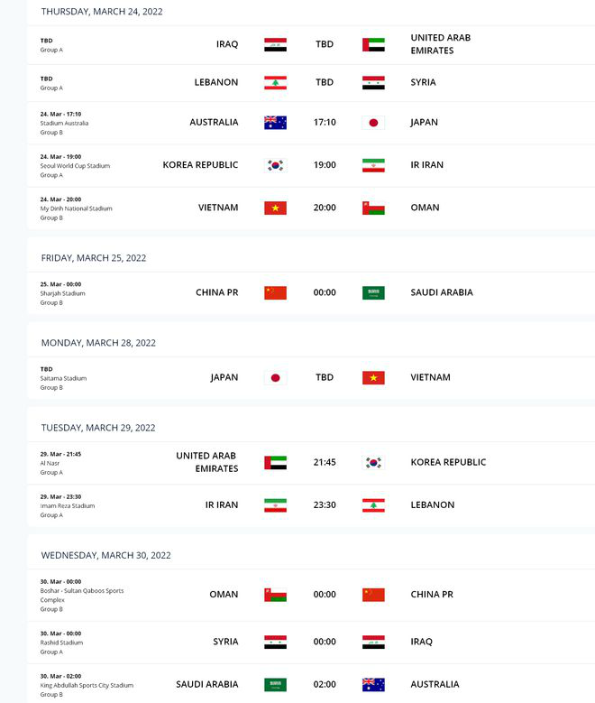 leyucom乐鱼官网2022年国足12强赛赛程时间表 中国对阵沙特、阿曼比赛时(图1)